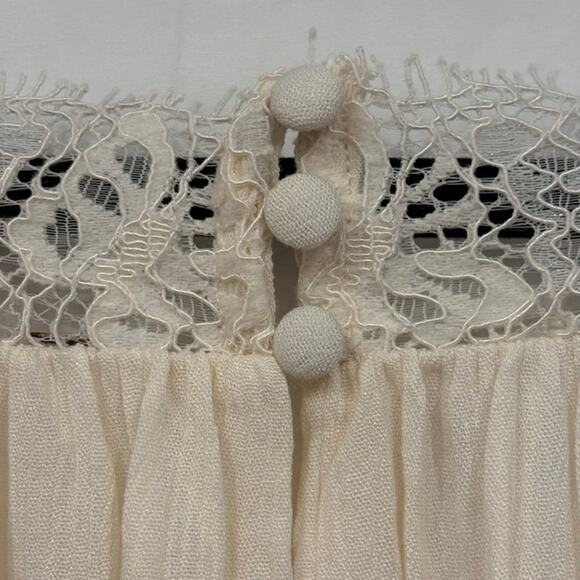 Free People Victorian Lace Tunic Top Size XL Blouse Boho Cottage Whimsygoth - Picture 9 of 10